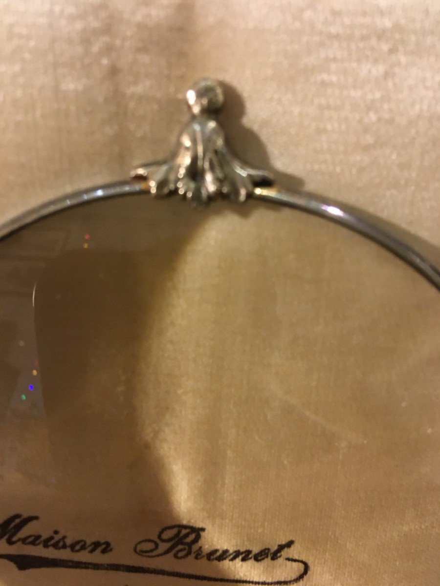 Beautiful Silver Vermeil Magnifying Glass, Regency Style, Early 20th Century-photo-2