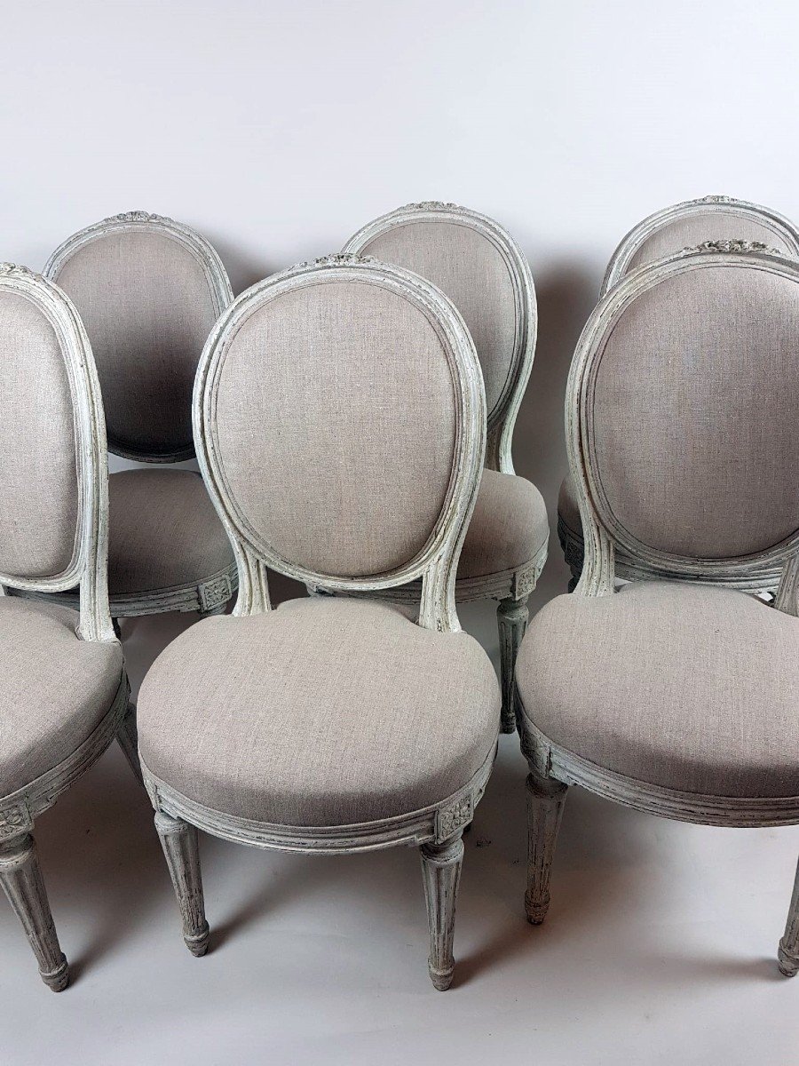 Suite Of 8 Louis XVI Style Chairs-photo-2