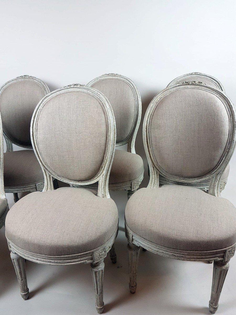 Suite Of 8 Louis XVI Style Chairs-photo-3