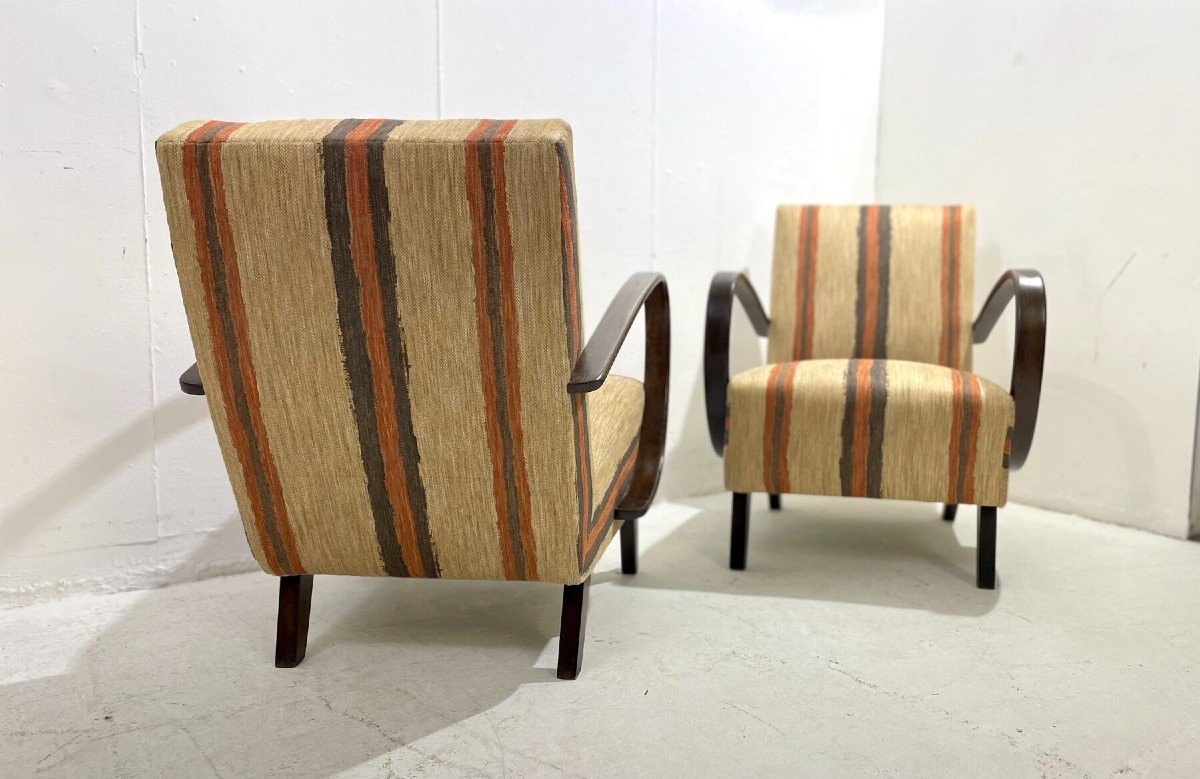 Jindrich Halabala, Pair Of Armchairs, Circa 1940-photo-4