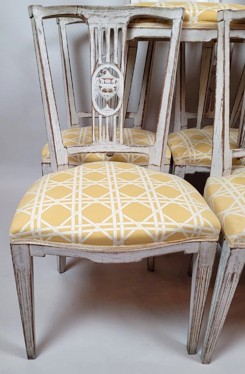 Suite Of 8 Patinated Directoire Style Chairs-photo-2