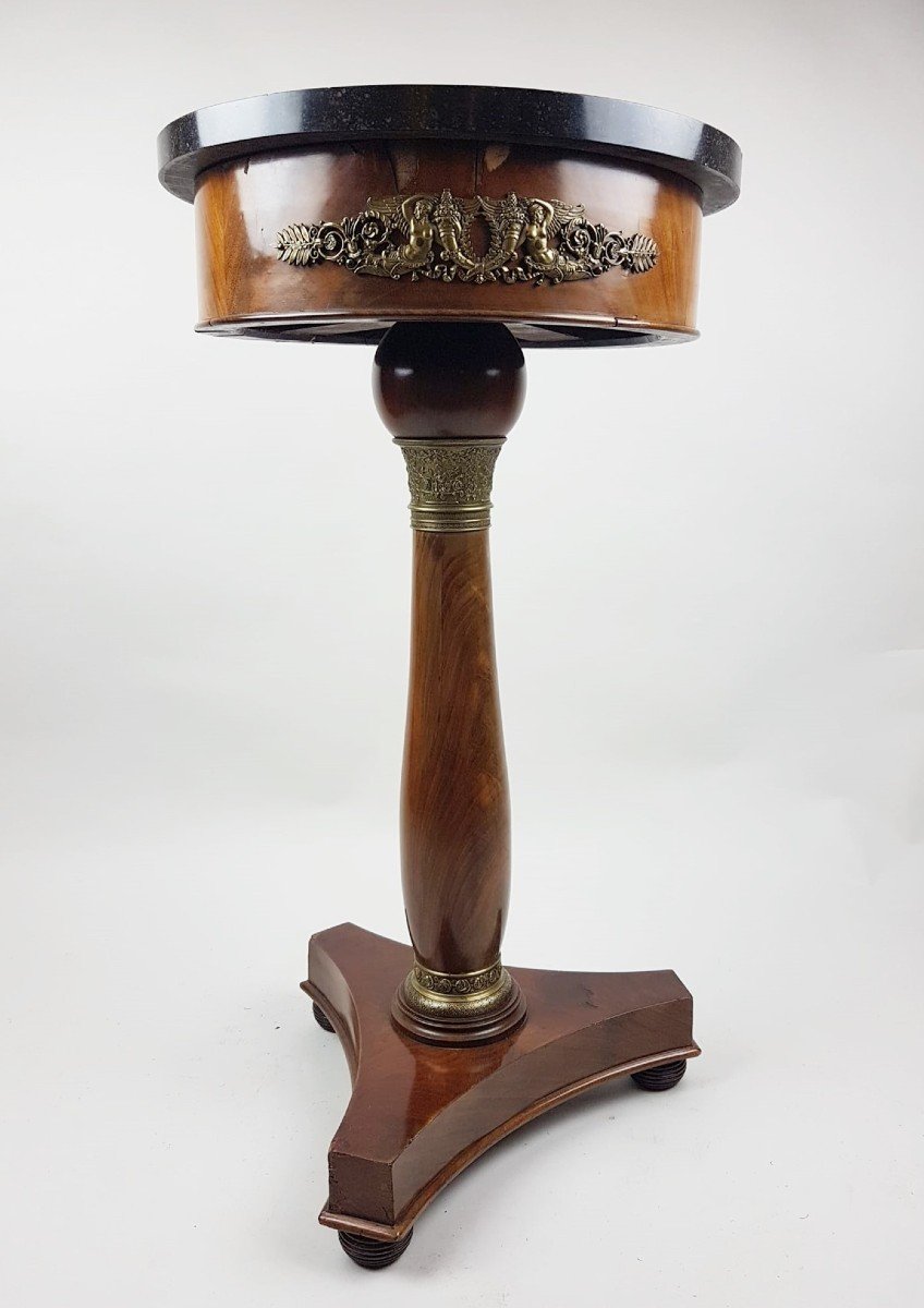 Small Empire Period Mahogany Pedestal Table
