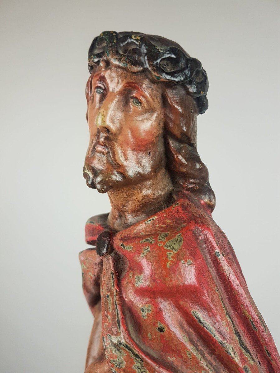 Christ At The Column, Carved And Polychromed Wood, Italy 18th-photo-1