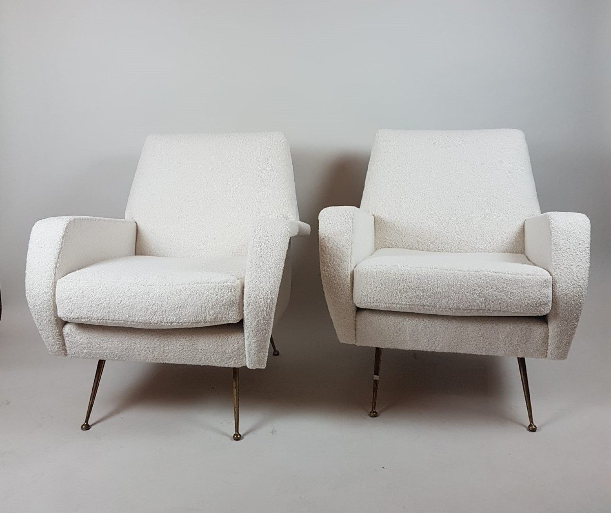 Pair Of Italian Armchairs, Circa 1950