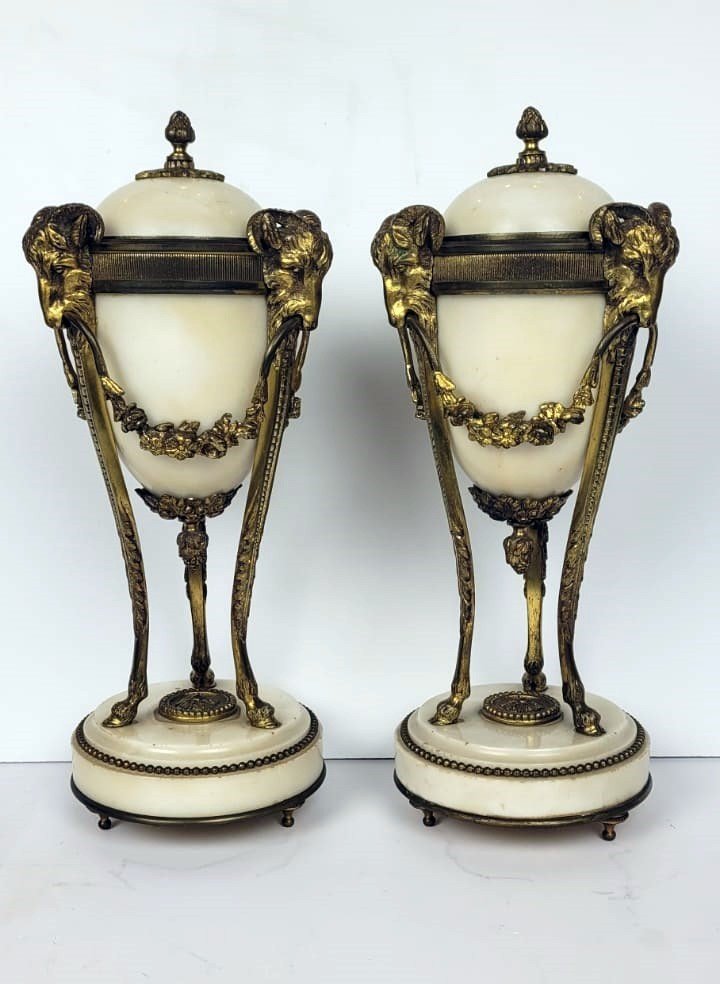 Pair Of Cassolettes / Empire Candlesticks