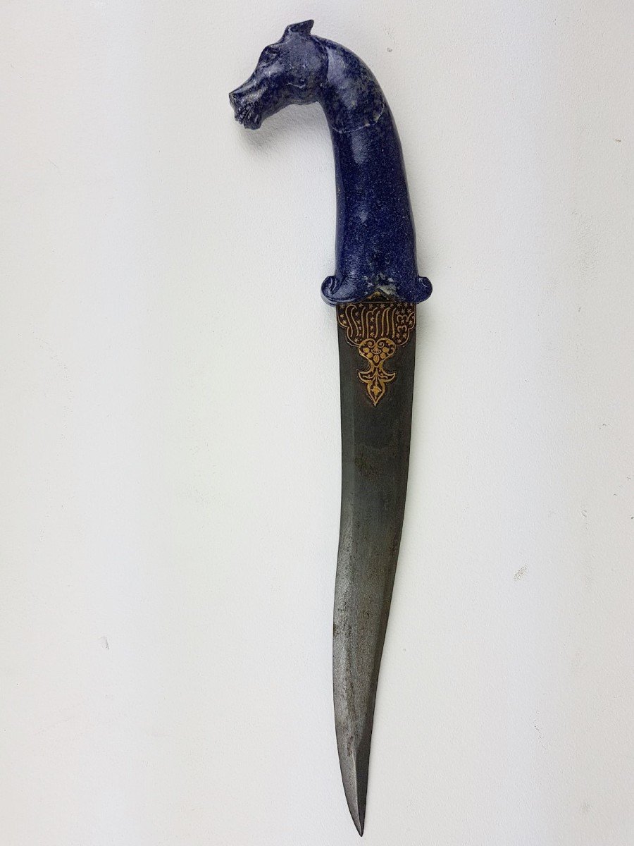 Dague Indo-persan,  Poignée En Lapis-lazuli-photo-2