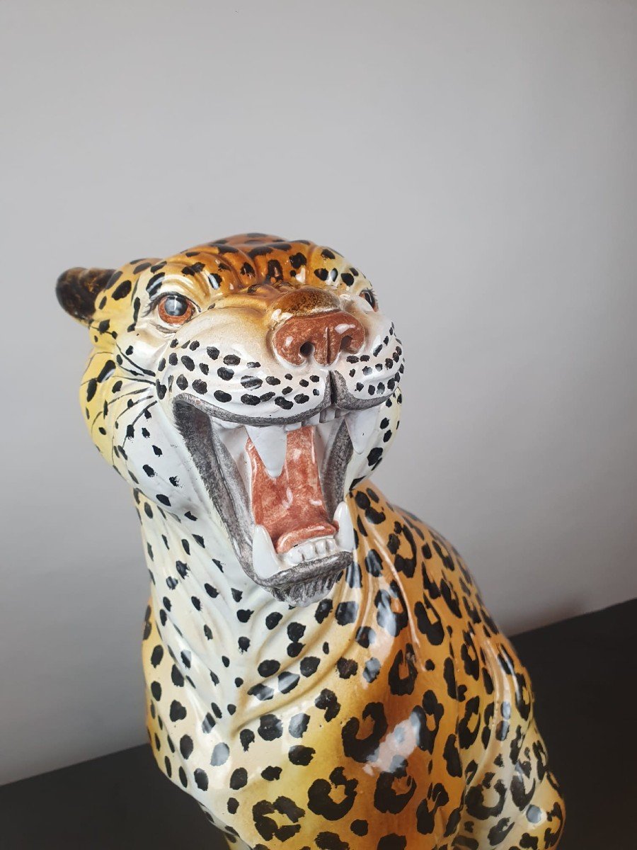 Leopard In Glazed Terracotta, Circa 1970-photo-2