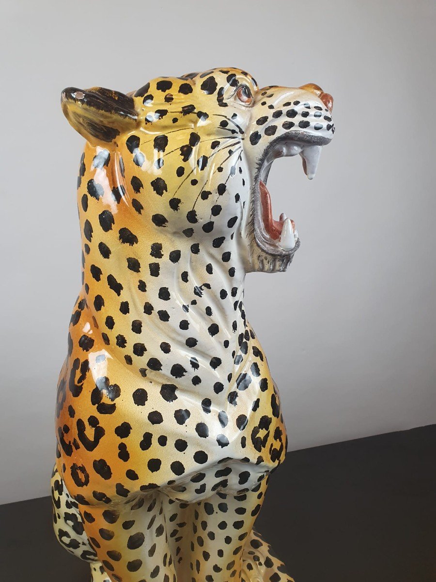 Leopard In Glazed Terracotta, Circa 1970-photo-4