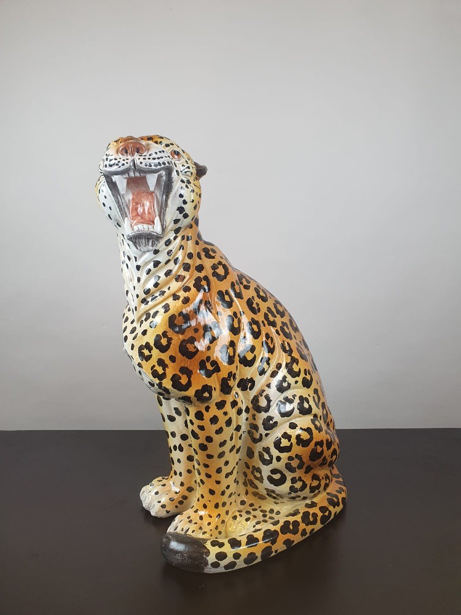 Leopard In Glazed Terracotta, Circa 1970