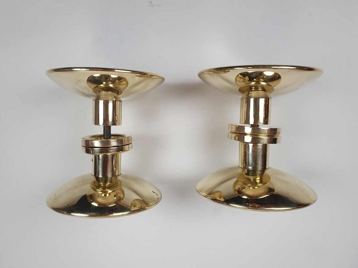 Pair Of Brass Door Handles, Circa 1940-photo-4