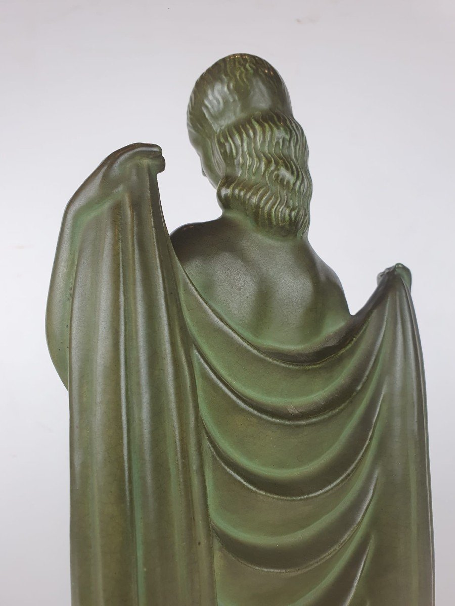 Terracotta Sculpture With Bronze Patina, Kaza Edition Circa 1930-photo-3