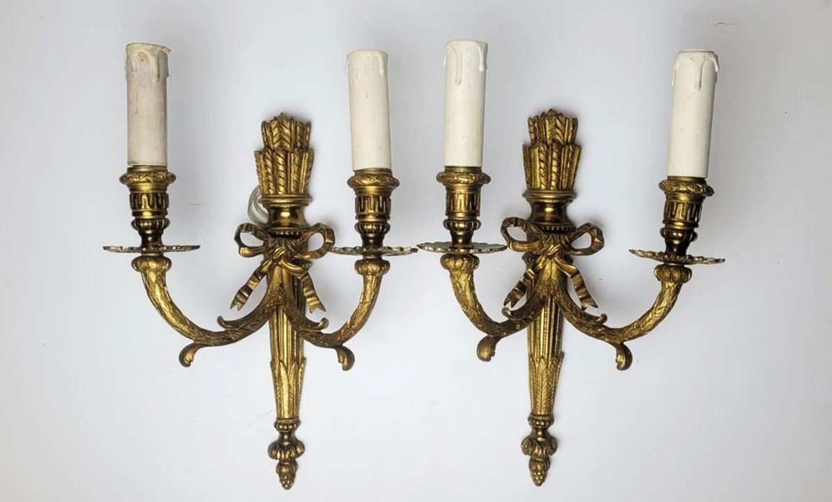 Pair Of Louis XVI Style Bronze Sconces