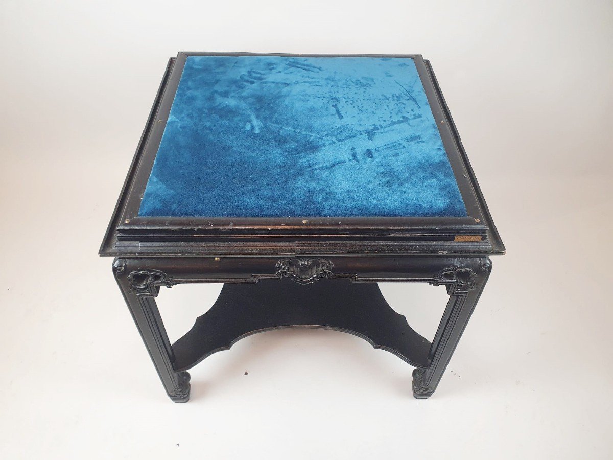 Chambon In Brussels, Japanese Side Table In Blackened Wood, Early 20th-photo-3