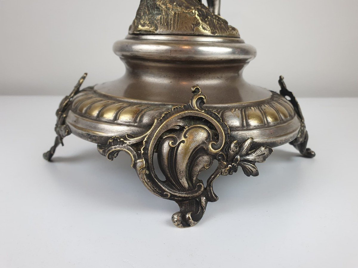 Cornucopia In Horn And Silver Metal, Late 19th-photo-5