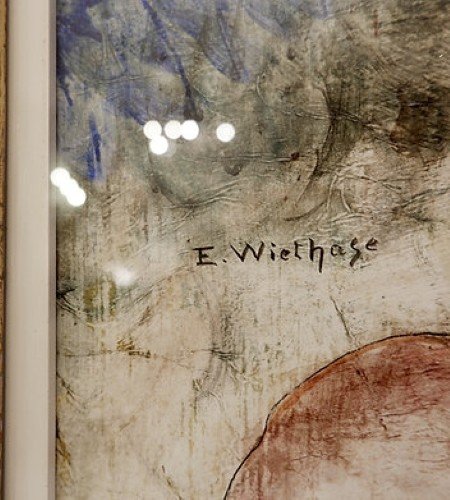 E. Wiethase "jean-pierre" Peinture à l'Huile Sur Papier Froissé - Signée Et Datée 1939-photo-4
