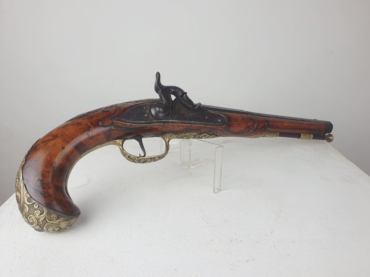 Long Flintlock Pistol, Circa 1740
