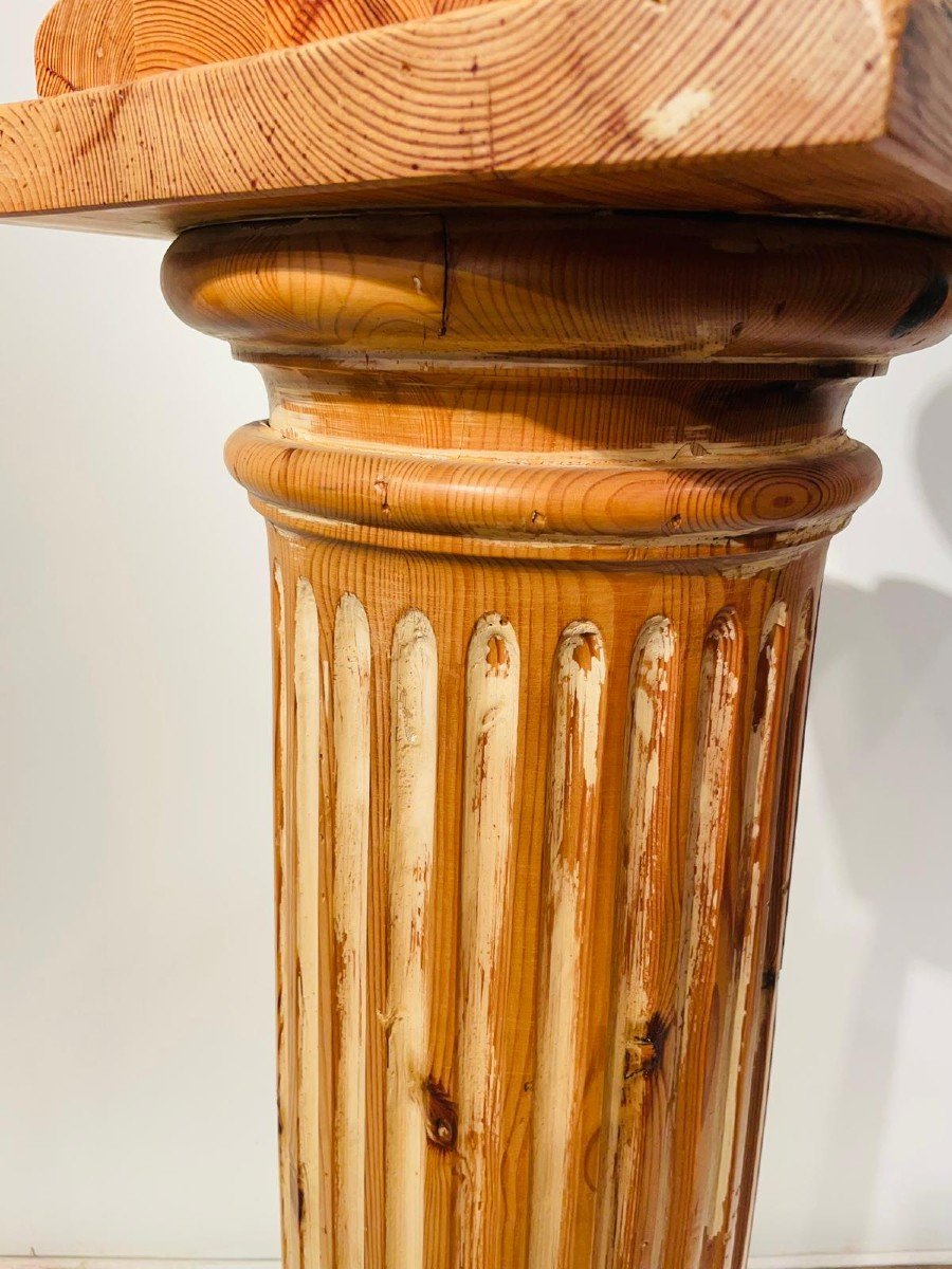 Column And Its Basin In Pitch Pine-photo-2