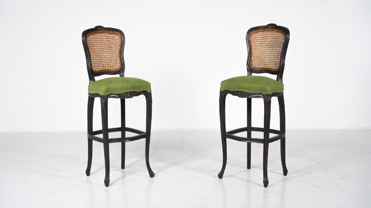 Pair Of Louis XV Style High Chairs, 20th