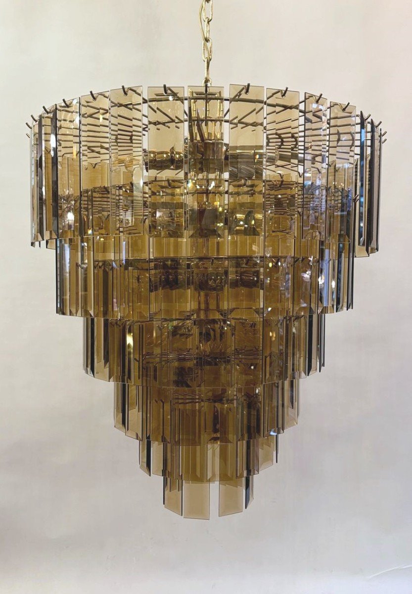 Chandelier With Smoked Glass Plates