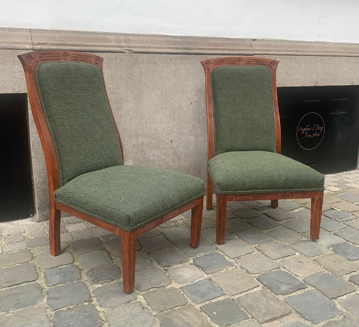 Pair Of Art Nouveau Low Chairs -photo-4