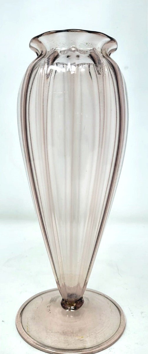 Vase En Verre Soufflé - Capellini - Murano - Vers 1920-photo-2