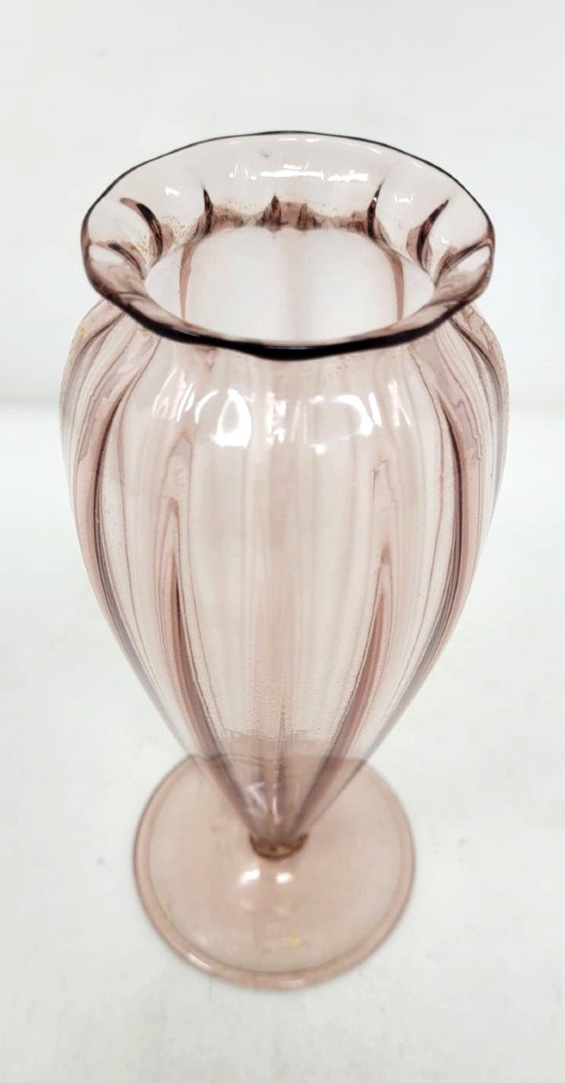 Vase En Verre Soufflé - Capellini - Murano - Vers 1920-photo-4