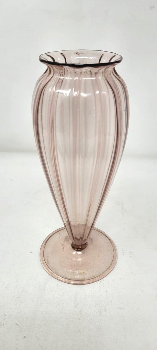 Vase En Verre Soufflé - Capellini - Murano - Vers 1920