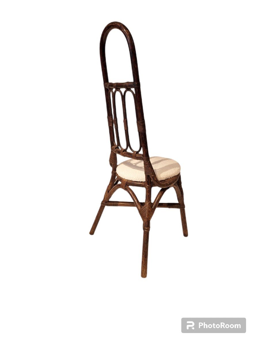 Set Of 4 Stained Bamboo Chairs-photo-1