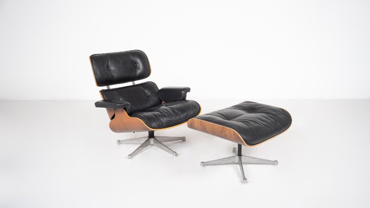 Fauteuil Et Ottoman  Par Charles Et Ray Eames-photo-2