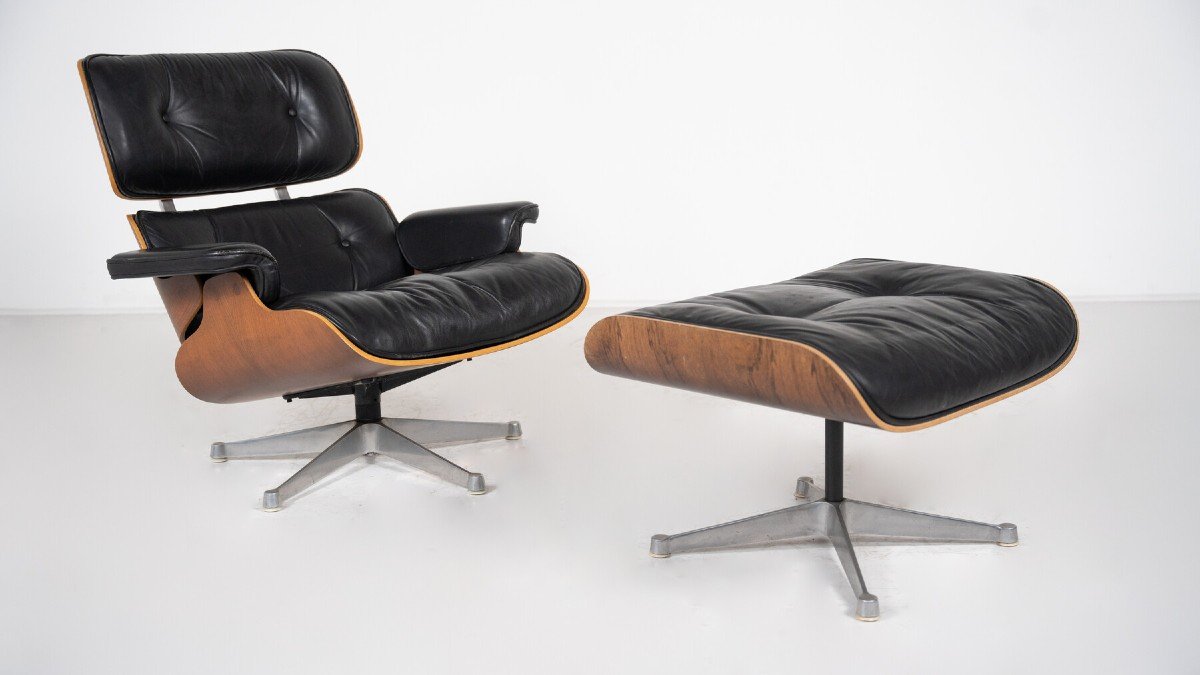 Fauteuil Et Ottoman  Par Charles Et Ray Eames-photo-3