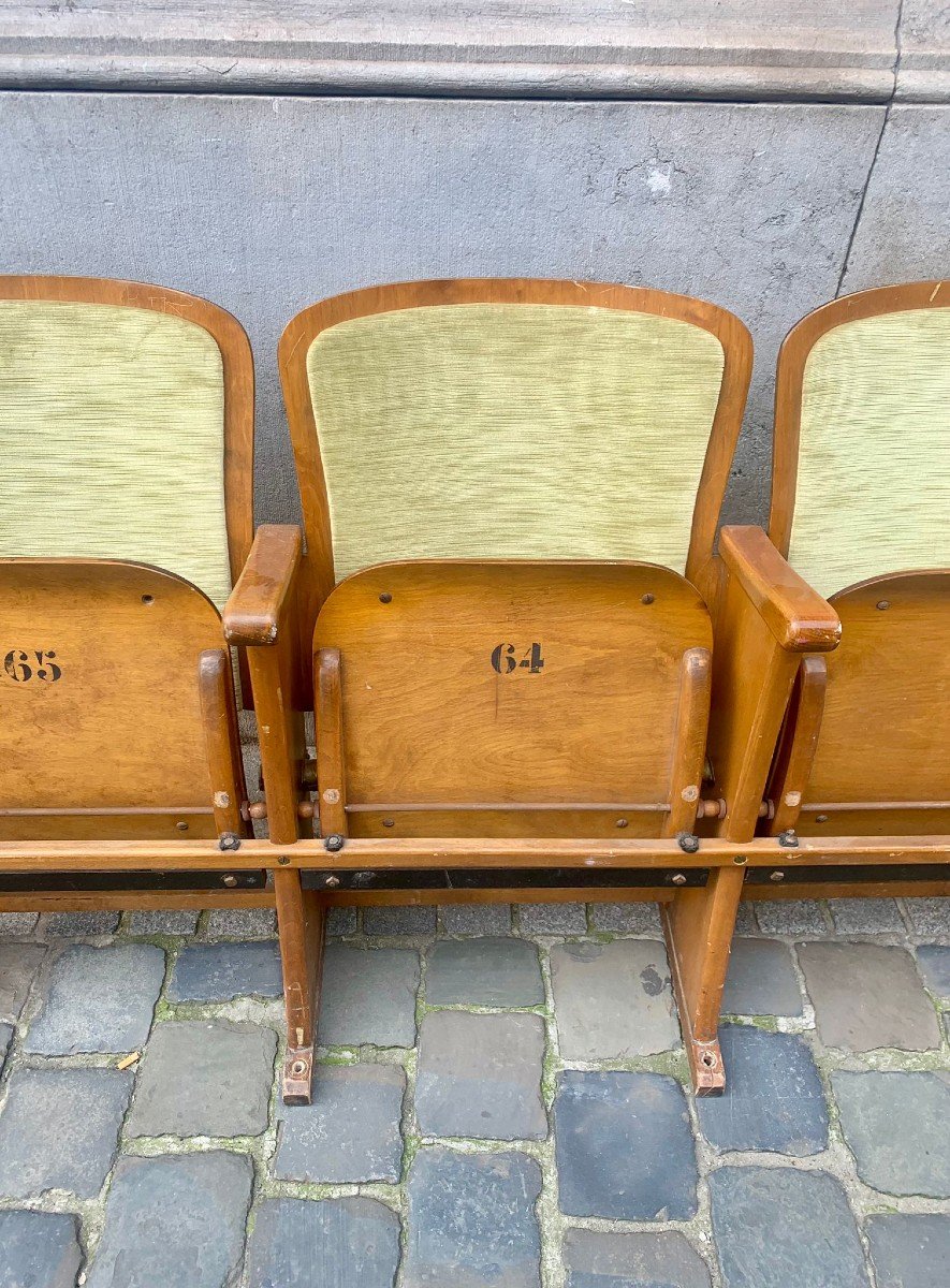 Lot Of 50s Cinema Benches-photo-2