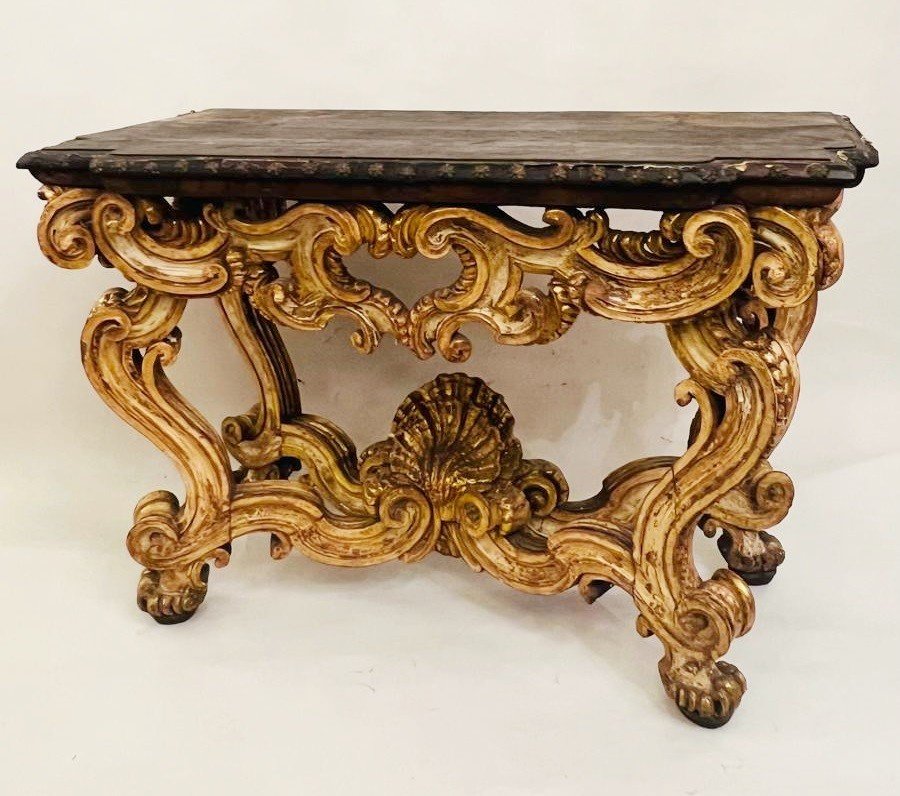 Italian Giltwood Console, Rome 17th-photo-4