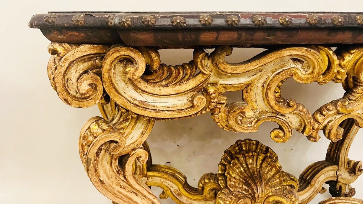 Italian Giltwood Console, Rome 17th-photo-5