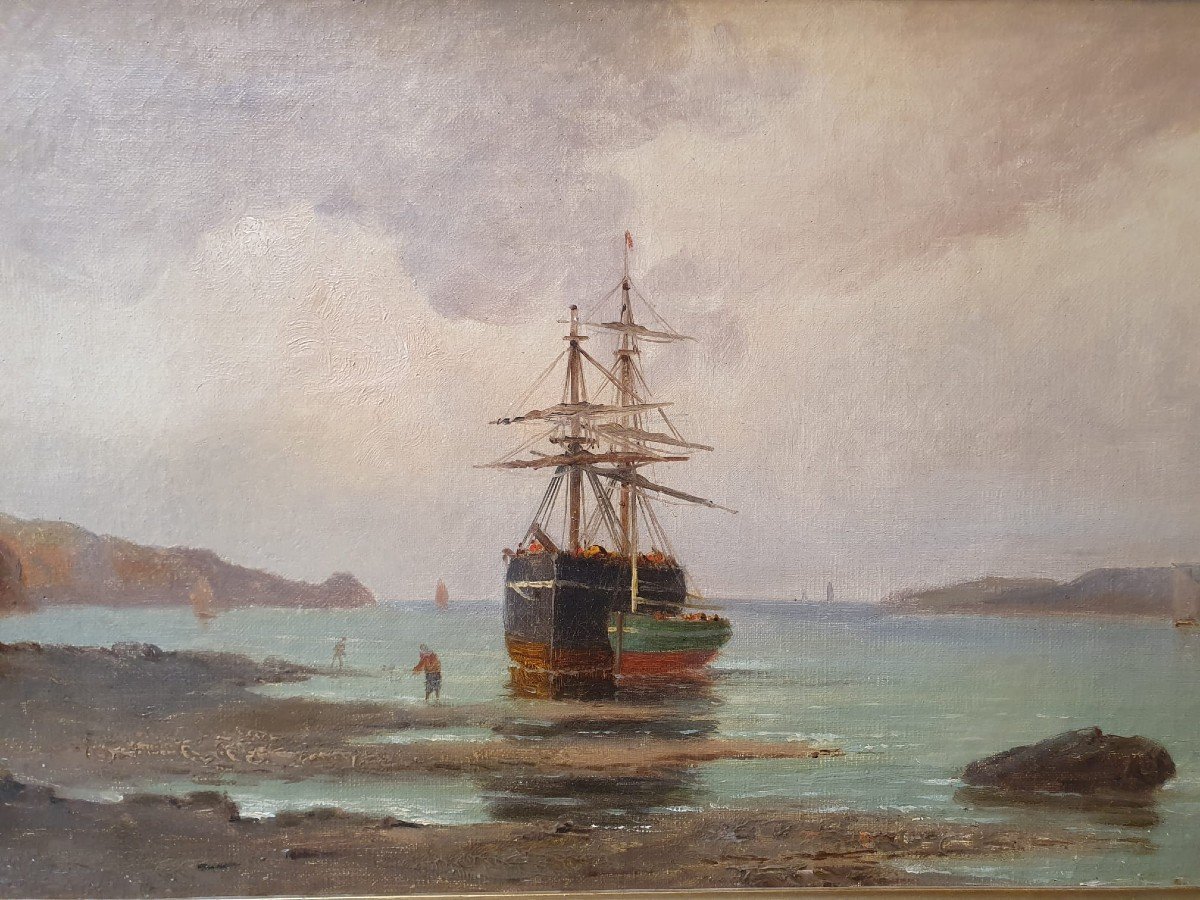 G. Barloy French School Early 20th, Oil On Canvas "marine"-photo-2