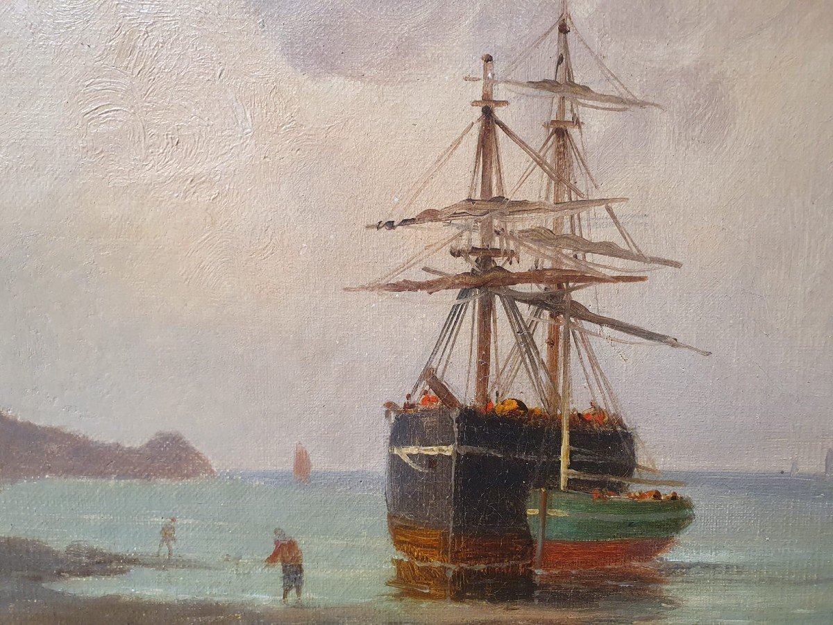 G. Barloy French School Early 20th, Oil On Canvas "marine"-photo-3