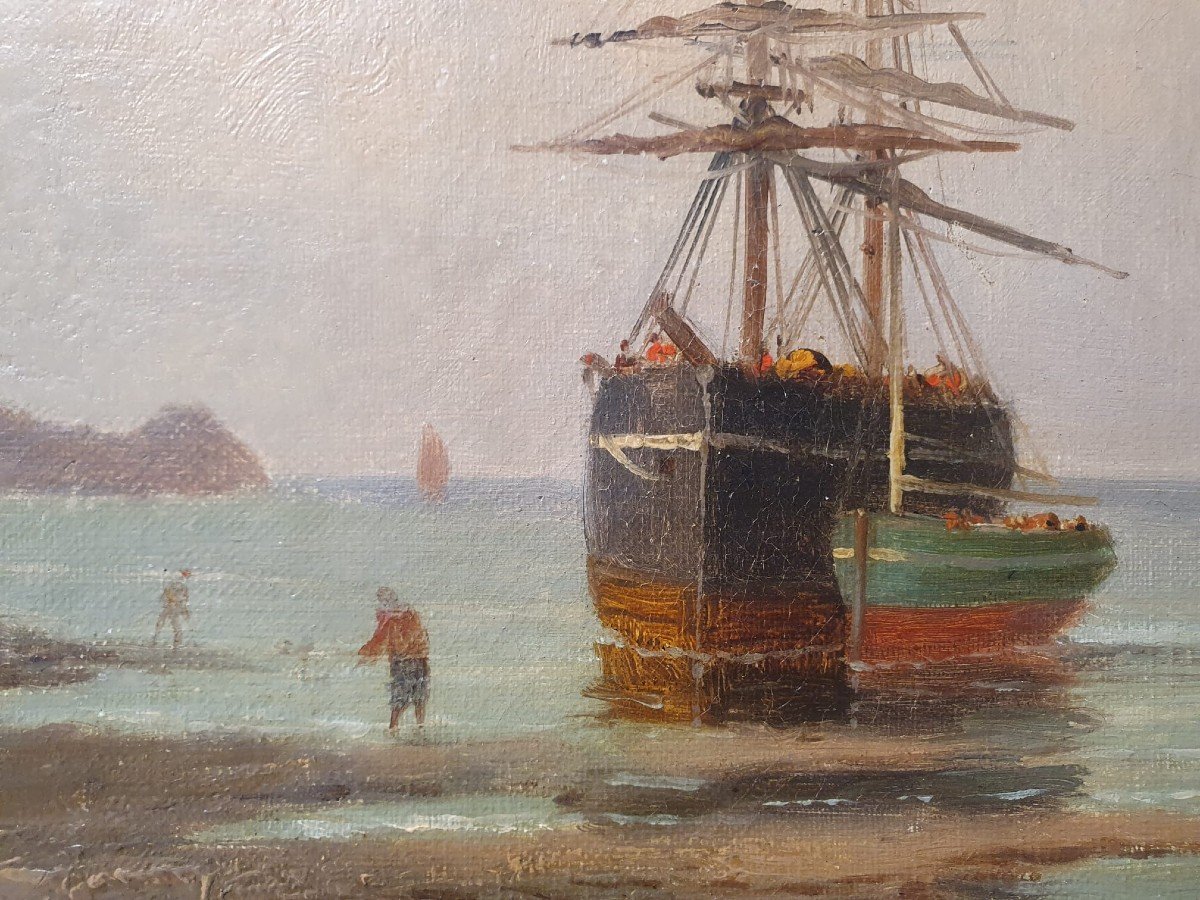 G. Barloy French School Early 20th, Oil On Canvas "marine"-photo-2