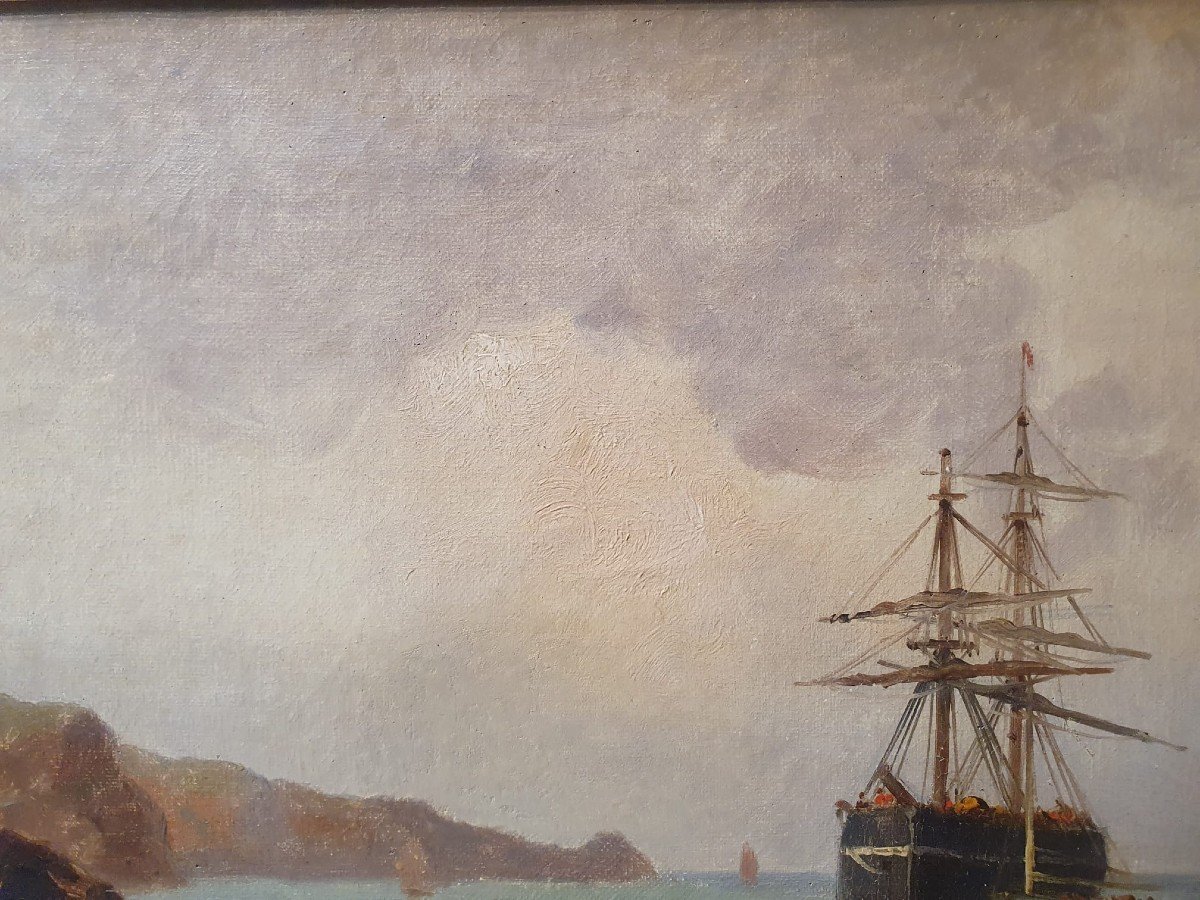 G. Barloy French School Early 20th, Oil On Canvas "marine"-photo-3