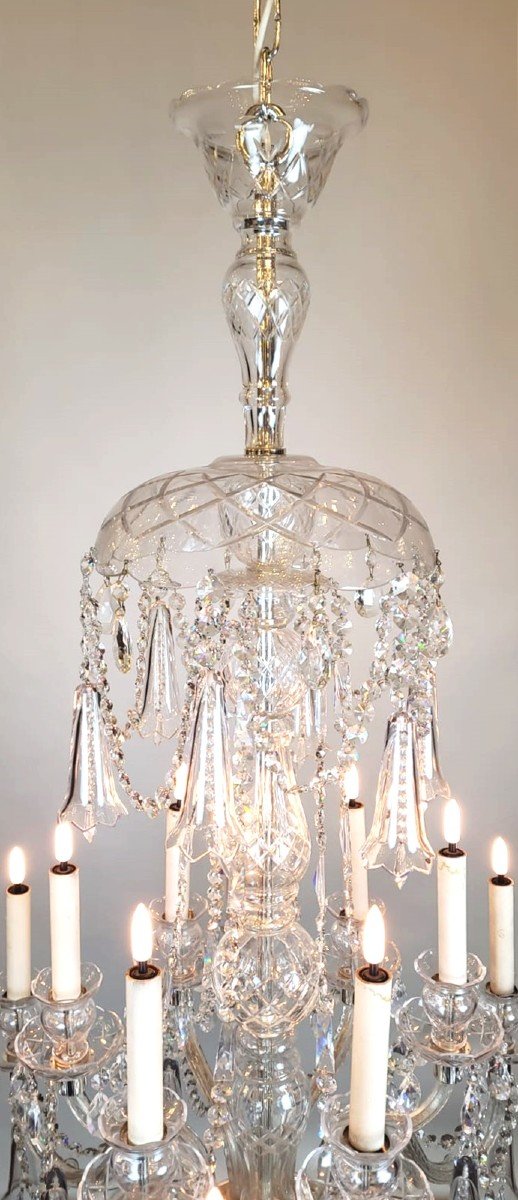 Glass And Crystal Chandelier - 12 Light Arms-photo-3