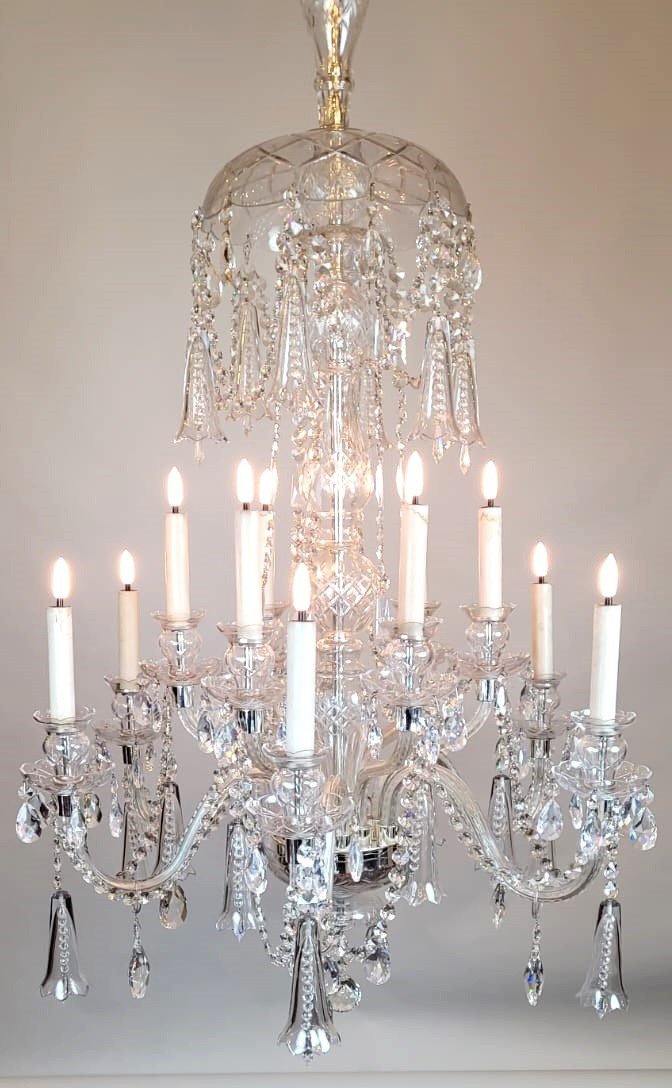 Glass And Crystal Chandelier - 12 Light Arms-photo-4