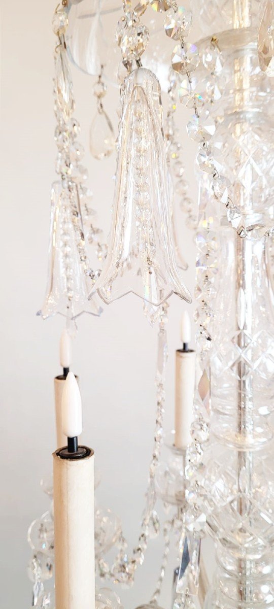 Glass And Crystal Chandelier - 12 Light Arms-photo-1