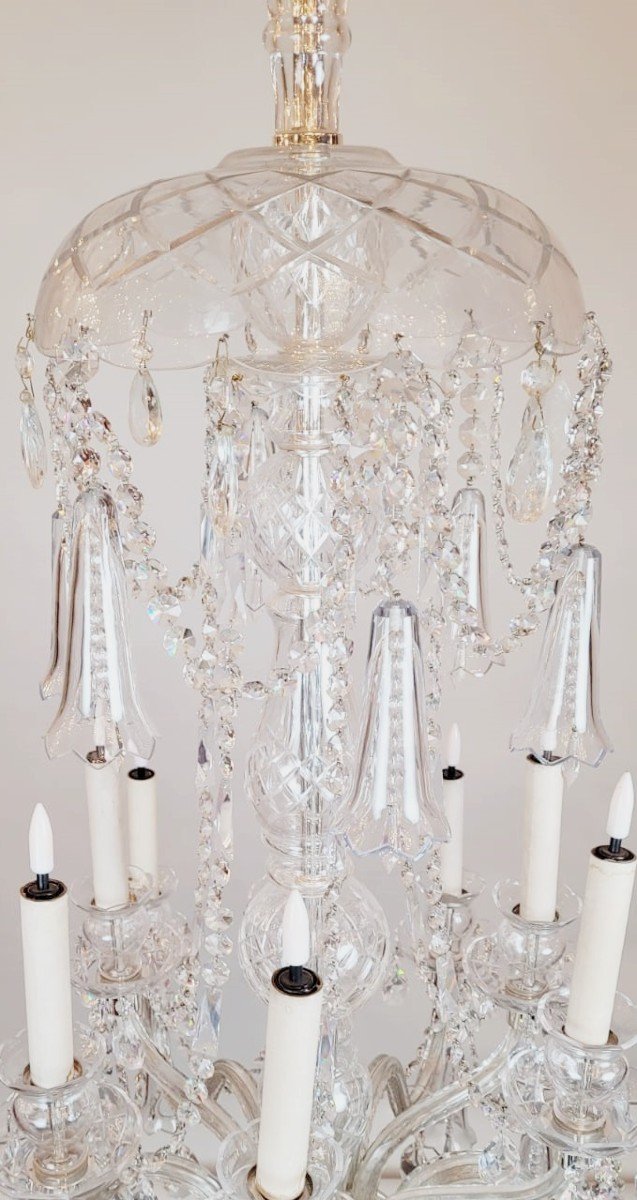 Glass And Crystal Chandelier - 12 Light Arms-photo-2