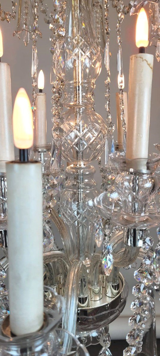 Glass And Crystal Chandelier - 12 Light Arms-photo-5