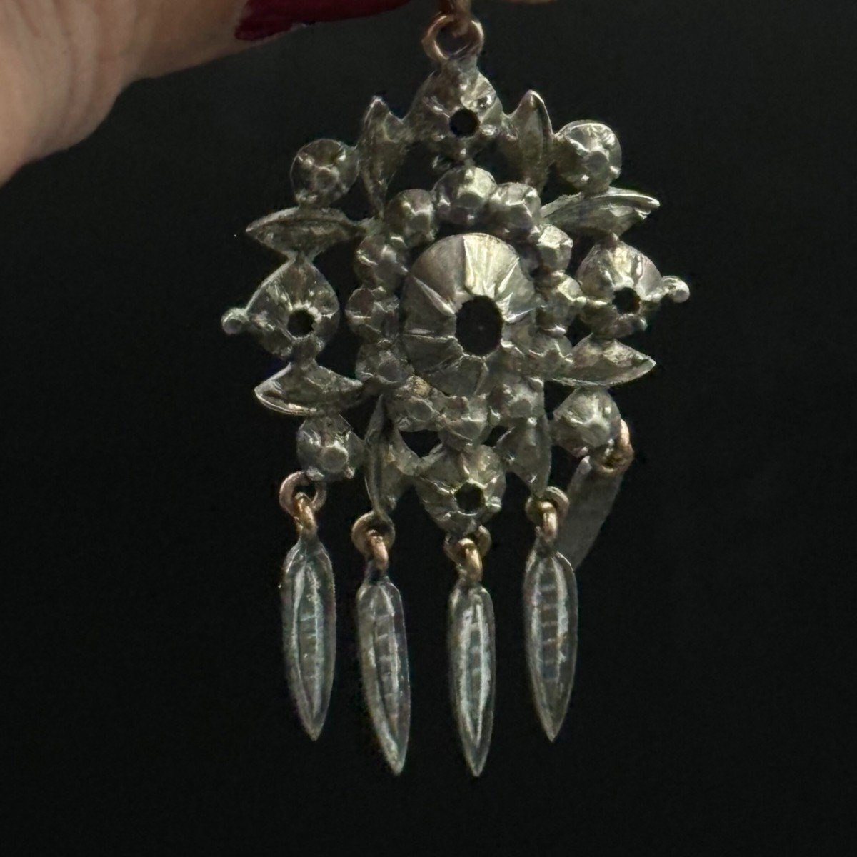 Pendentif En Argent Et Diamants 19ème