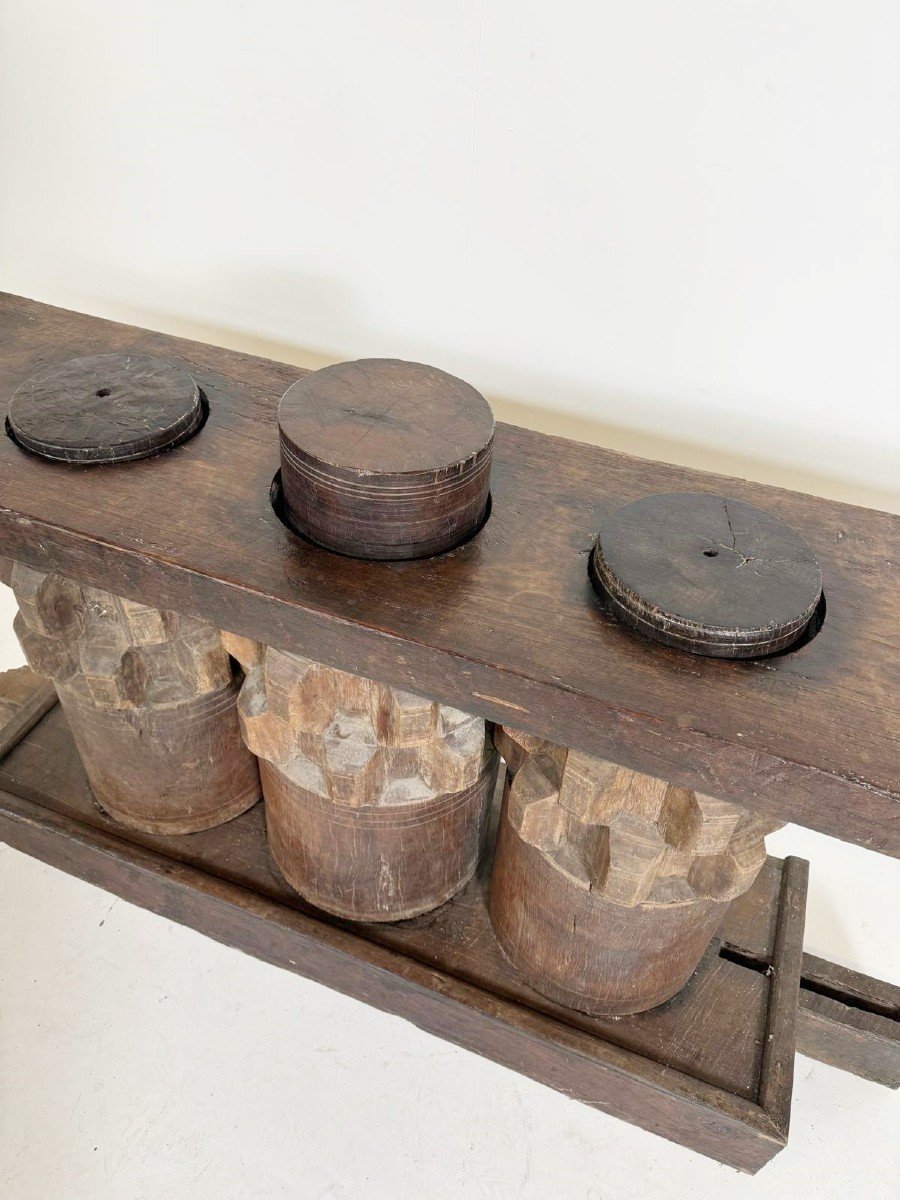 Console En Bois Faite d' éléments De Broyeur De Canne à Sucre. -photo-3