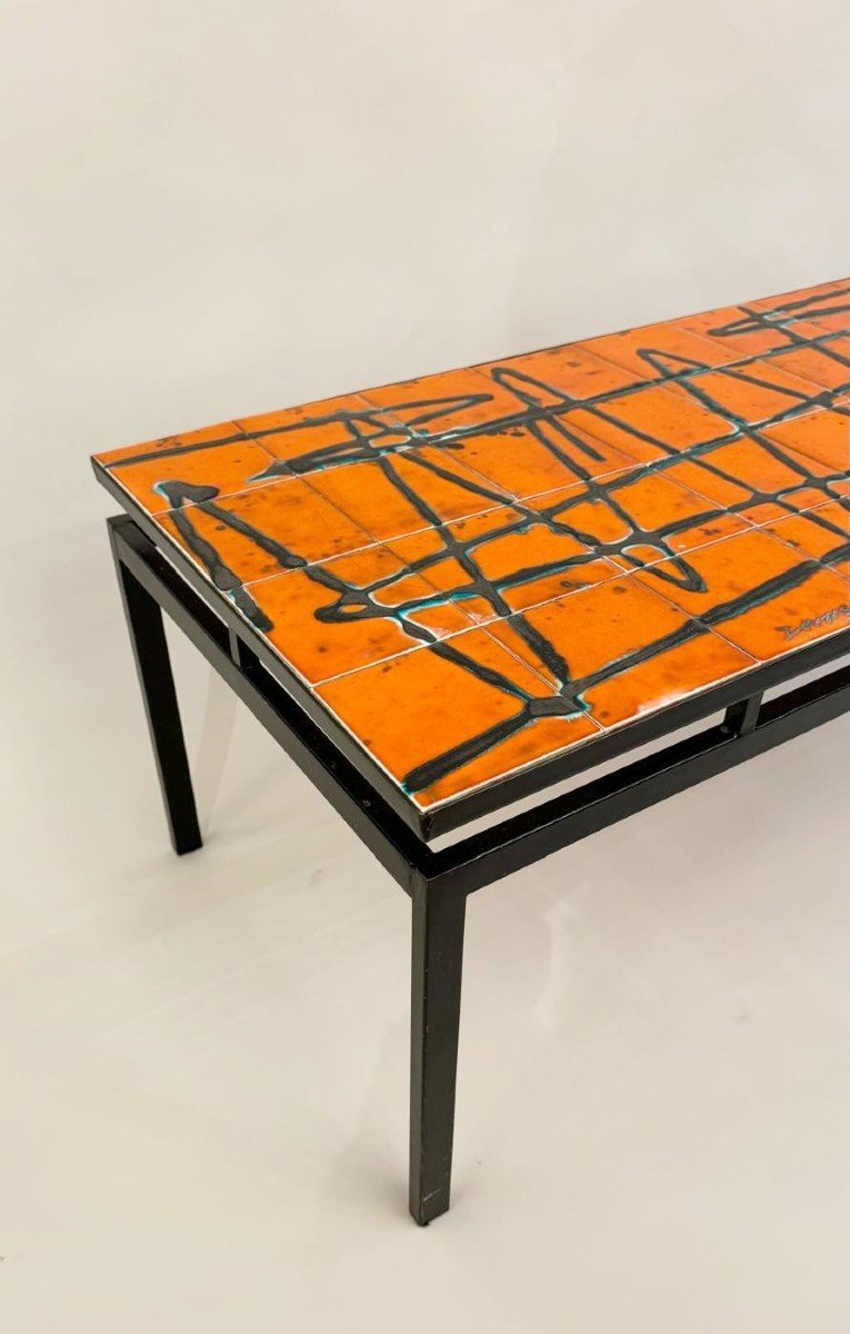 Table Basse Céramique, Signée Antonio De Nisco,  1970-photo-4