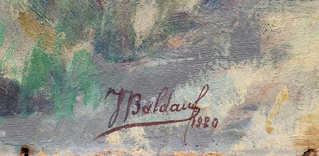 Huile Sur Panneau Signée J Baldauf - 1920-photo-1