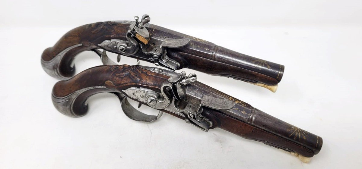 Civilian Pair Of Flintlock Pistols-photo-3