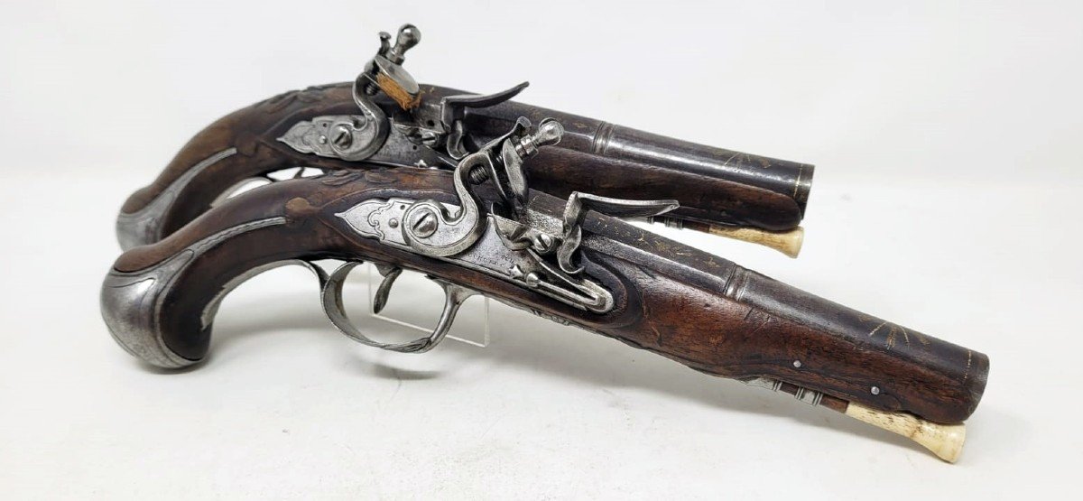 Civilian Pair Of Flintlock Pistols-photo-4