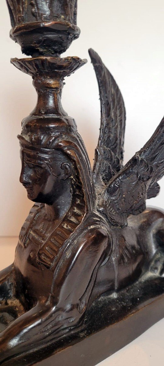 Pair Of Sphinx Candlesticks - 19th Century-photo-6