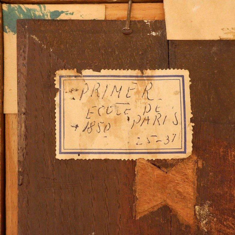 Huile Sur Panneau - élégante à Sa Toilette - Signé Primer - Début XXème-photo-8